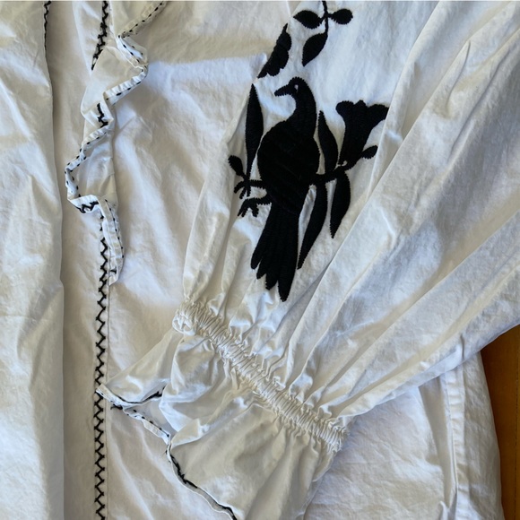 Joie Large Womens Embroidered Peasant Pullover Blouse, Style - Picture 5 of 9